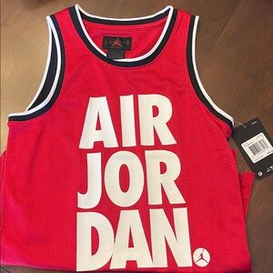 Jordan Kids Red and White Air Jordan Tank Top Youth Medium